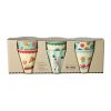 Rice: Set van 6 kleine melamine bekers - Fun Fair print | Blauw MELCU-6ZSFUFAMI