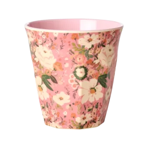 RICE: Medium melamine beker - Allison Flower print | Koraal MELCU-ALLI