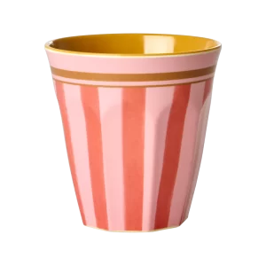 RICE: Medium melamine beker - Organic Stripes Print MELCU-ORST