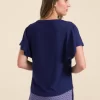 LaLamour: Sophie top short butterfly sleeve | Rib Navy