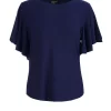 LaLamour: Sophie top short butterfly sleeve | Rib Navy
