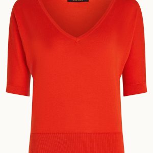 King Louie: Valentina Top Club - Short Sleeve | Spicy Orange