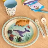 Rice: Baby lepel en vork - Ocean Print Blauw BABSF-2ZOCEB
