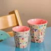 RICE: Kleine melamine beker - Ocean Print Koraal KICUP-OCEI