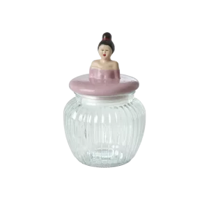 Rice: Voorraadpot - Glas medium ROZE GLJAR-MLADY