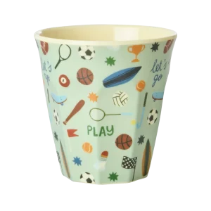 RICE: Medium melamine beker - Sports print MELCU-SPORT