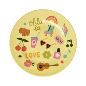 Rice: Rond Melamine lunch bord - Unicorn Love Print MESPL-UNILO