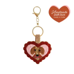 All the Luck in the World: Sleutelhanger met Kraaltjes - Hart met Hond