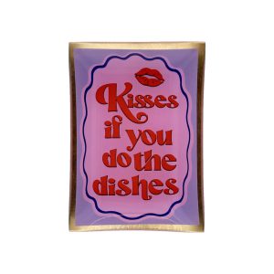 Gift Company: Love plate | Glas - KISSES IF YOU DO THE DISHES