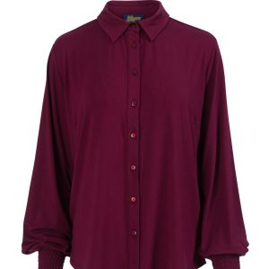 LaLamour: AMY BLOUSE | ECOVERO PLAIN BORDEAUX