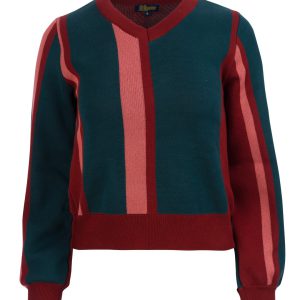 LaLamour: KNITWEAR SWEATER | BORDEAUX STRIPES