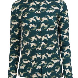 LaLamour: SILL BLOUSE | CRANE DANCE PETROL