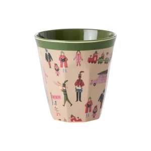 Rice: Medium melamine beker - Holiday Print XMECU-HOLI