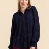 LaLamour: AMY BLOUSE | STRIPES BLUE-LUREX ROSE GOLD
