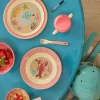 Rice: Rond melamine kinderbord - Ocean Print Koraal KILPL-OCEI