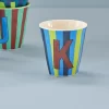Rice: Medium melamine beker - Alfabet - K Blauw Streep MELCU-ALPSTRKB