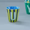 Rice: Medium melamine beker - Alfabet - U Blauw Streep MELCU-ALPSTRUB