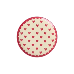 Rice: Gebaksbordje - Favorite Hearts Print Rood MELCP-FAVRK