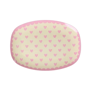 Rice: Klein Rechthoekig Melamine Bord - Favorite Hearts Print MELCP-RECFAVII