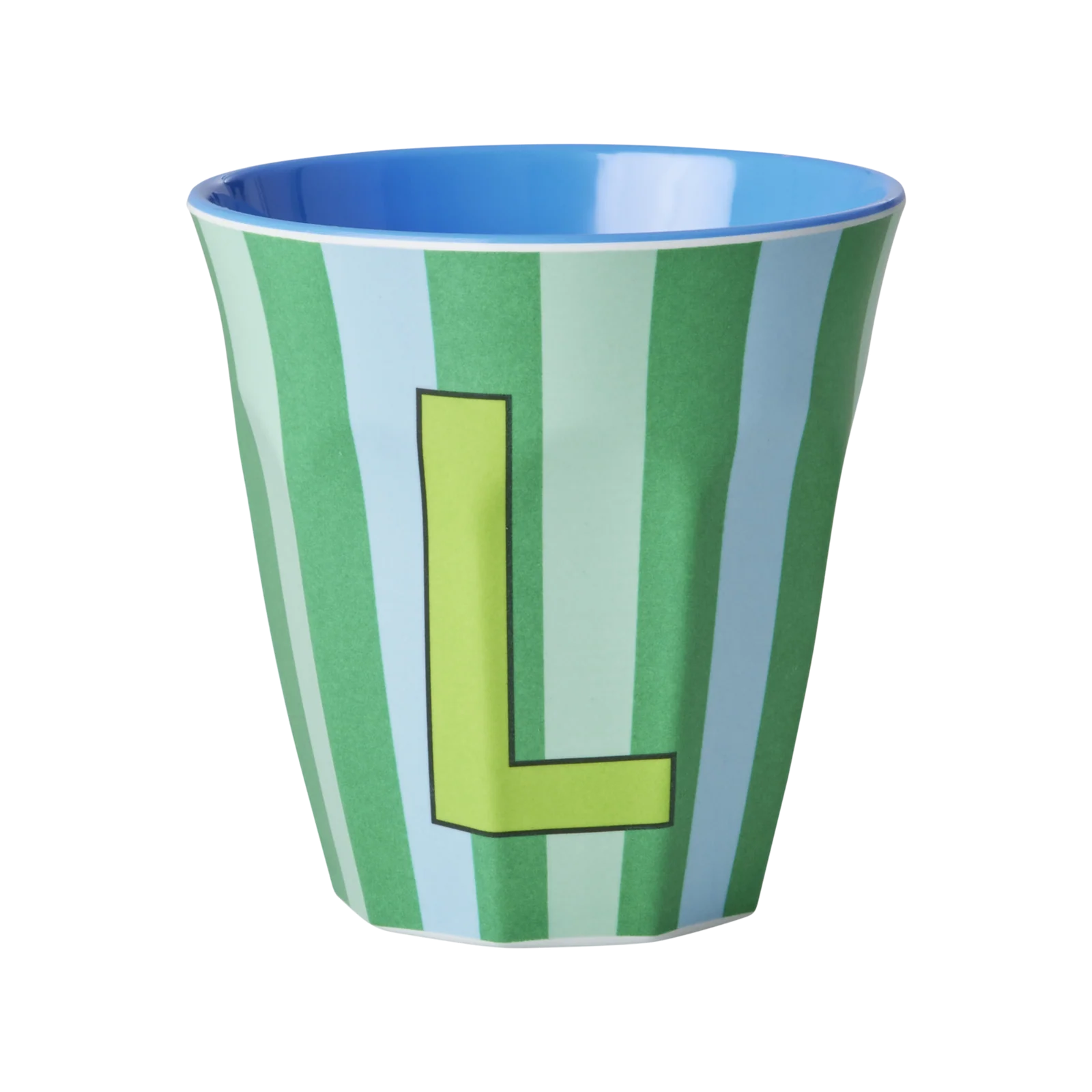 Rice: Medium melamine beker - Alfabet - L Blauw Streep MELCU-ALPSTRLB Rice: Medium melamine beker - Alfabet - L Blauw Streep MELCU-ALPSTRLB