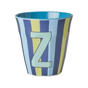 Rice: Medium melamine beker - Alfabet - Z Blauw Streep MELCU-ALPSTRZB