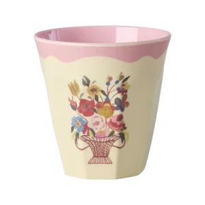 Rice: Medium melamine beker - Nathalie Lété Vol. 2 Print Roze MELCU-NAT2I