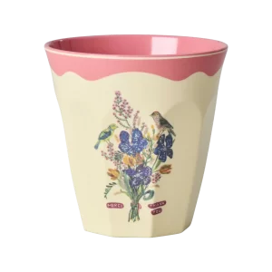 Rice: Medium melamine beker - Nathalie Lété Vol. 2 Print Koraal MELCU-NAT2NI