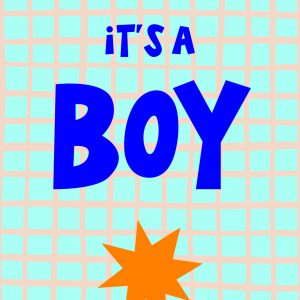 Kaartje: It's a BOY | per 5 stuks verpakt