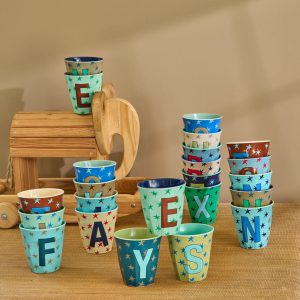 Rice: Medium melamine beker - Alfabet - Sterren MELCU-ALPSTAR