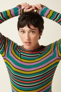 King Louie: Agnes Rib Top Ozark | Multi Color