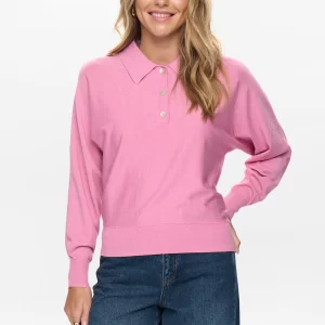 Nümph: NUDAJANA L/S POLO - Fuchsia Pink.