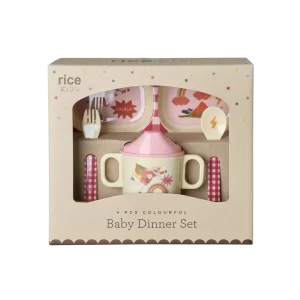 Rice: Melamine kinderservies - Hero print | Roze BABOX-4ZHEROI