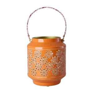 Rice: Grote metalen lantaarn - Oranje CDLAN-MO