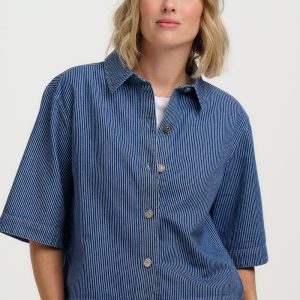 Sugarhill Brighton: Amity Jacket - Blue Stripe Denim