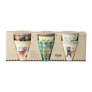 RICE: Kleine Beker | Hero Print | Groen | Set van 6 KICUP-6ZHERO