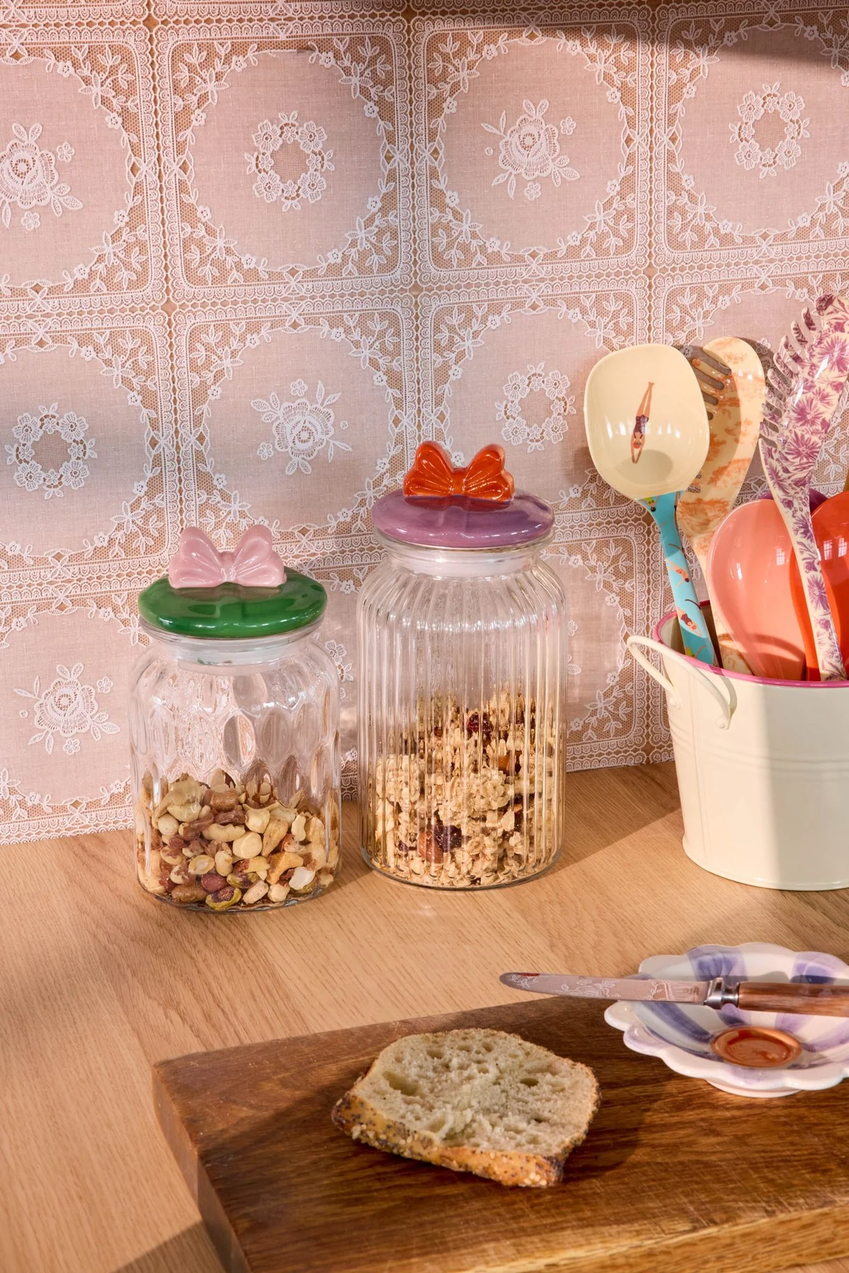 Rice: Voorraadpot - Glas groot STRIK GLJAR-LBOW Rice: Voorraadpot - Glas groot STRIK GLJAR-LBOW