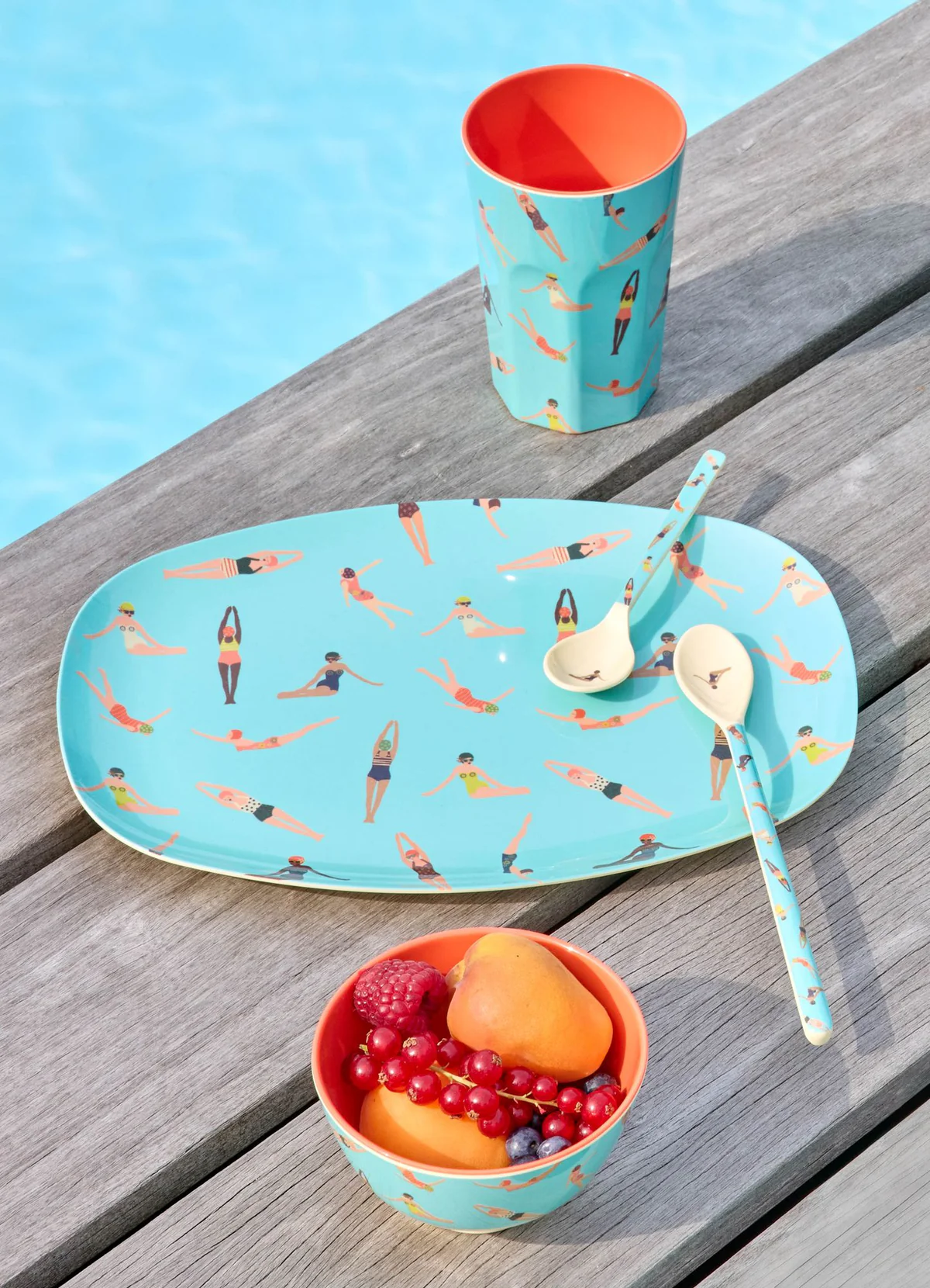 RICE: Kleine melamine kom | Retro Swimster Print MELBW-SRESW RICE: Kleine melamine kom | Retro Swimster Print MELBW-SRESW
