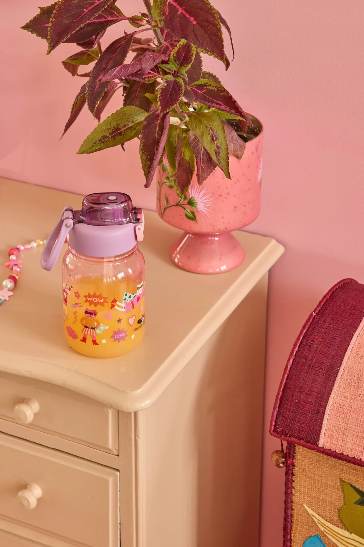 Rice: Drinkfles - Hero print | Roze PLBOT-LHEROI Rice: Drinkfles - Hero print | Roze PLBOT-LHEROI