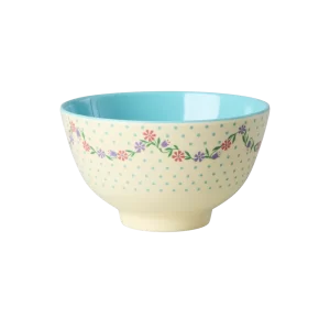 RICE: Kleine melamine kom | Dots and Flowers Print MELBW-SDOFL