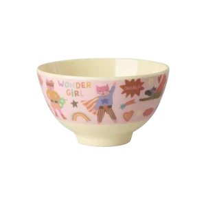 RICE: Kleine melamine kom | Hero print | Roze MELBW-SHEROI