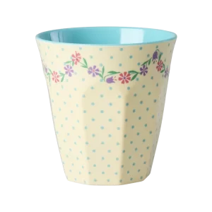 RICE: Medium melamine beker - Dots and Flowers Print MELCU-DOFL