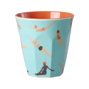 RICE: Medium melamine beker - Retro Swimster Print MELCU-RESW