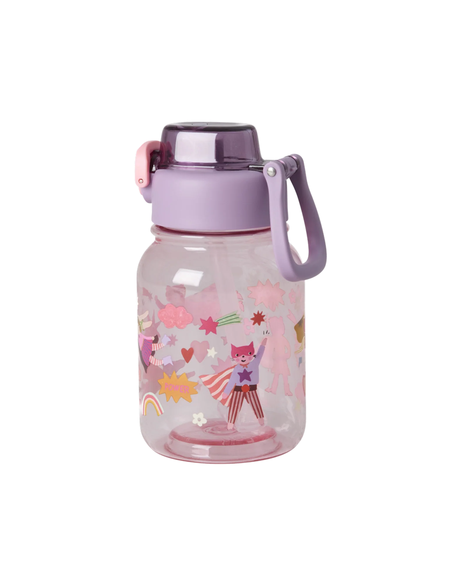 Rice: Drinkfles - Hero print | Roze PLBOT-LHEROI Rice: Drinkfles - Hero print | Roze PLBOT-LHEROI