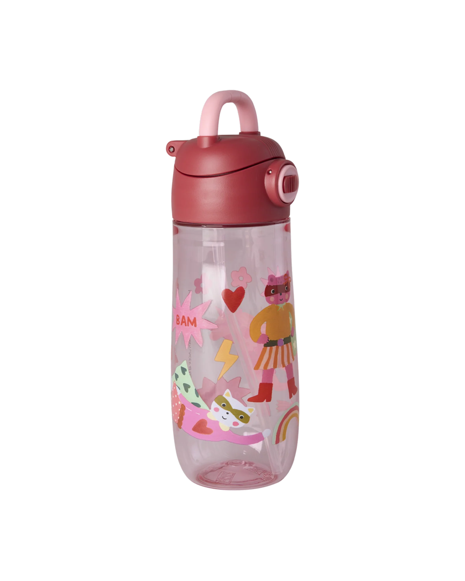 Rice: Drinkfles - Hero Print | Roze PLBOT-SHEROI Rice: Drinkfles - Hero Print | Roze PLBOT-SHEROI