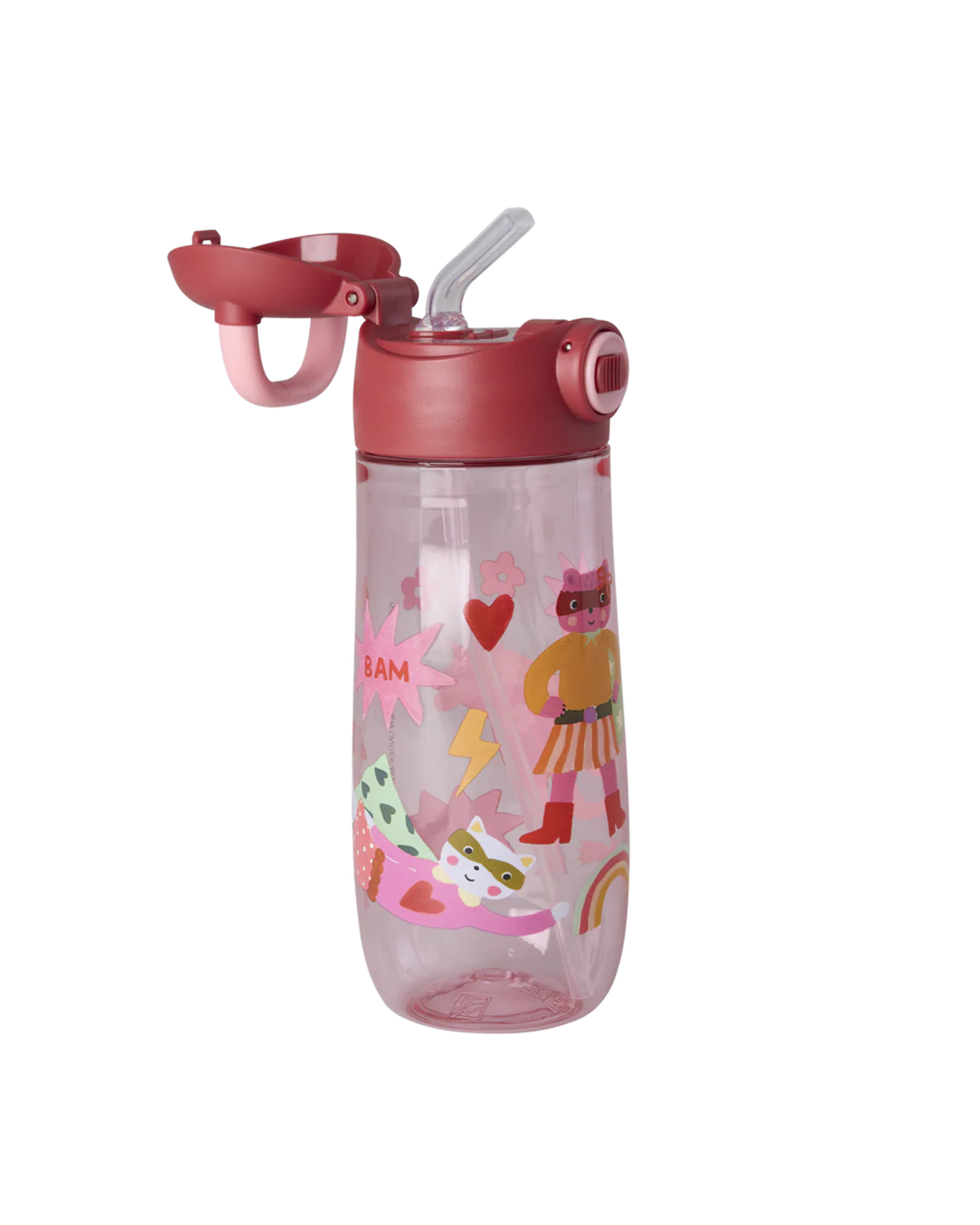 Rice: Drinkfles - Hero Print | Roze PLBOT-SHEROI Rice: Drinkfles - Hero Print | Roze PLBOT-SHEROI