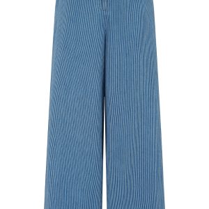 Sugarhill Brighton: Fifi Wide Leg Trousers - Blue Stripe Denim