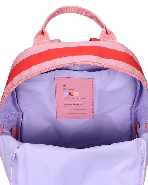 Ole: Backpack medium • stripe • poppy red + litchi Ole: Backpack medium • stripe • poppy red + litchi