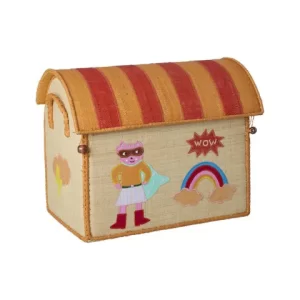 Rice: Klein raffia opberg huis - Hero thema Roze BSHOU-SHEROI