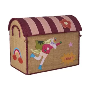 Rice: Klein raffia opberg huis - Hero thema Roze BSHOU-SHEROI