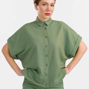 LaLamour: Jill Blouse | Seersucker Green